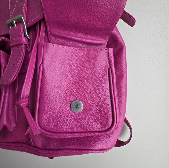 Convertible Backpack Fucsia with Tri Fold Leather Wallet Combo main image 5